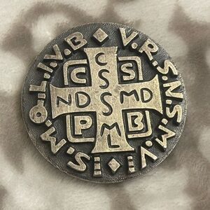 Art Deco Large Silvered Bronze Fernand Py Saint Benedict Medal 56.6mm